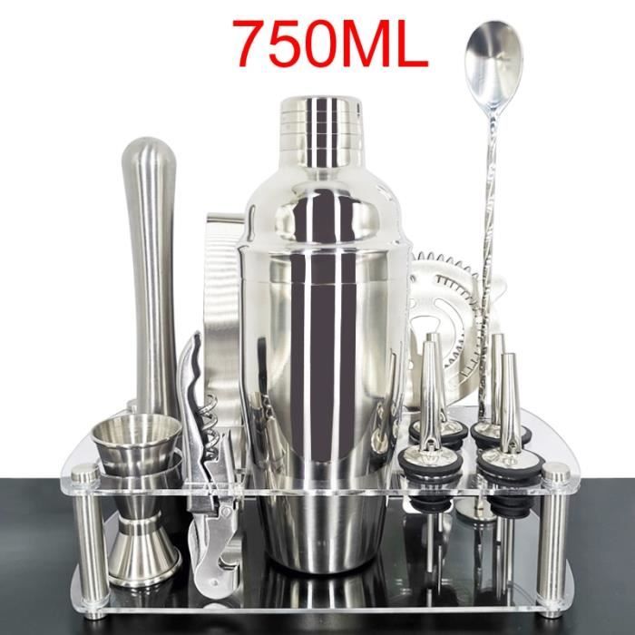 Accessoires bar,Ensemble de cuillères à Cocktail 750ml-550ml Cuillère à mélanger, pince pince outils de - Type TT12Pcs 750ml Rack