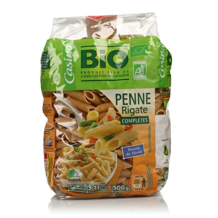 CASINO penne rigate complètes Bio - 500g