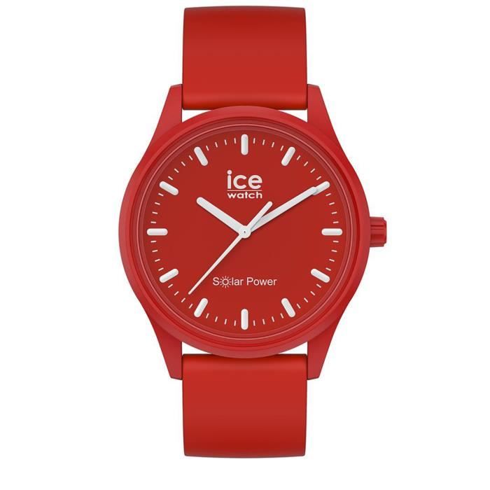 Ice-Watch - ICE solar power Red sea - Montre rouge mixte avec bracelet en silicone - 017765 (Medium)