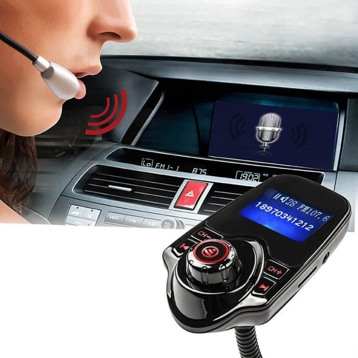 LCC® T10 Kit mains libres Bluetooth Transmetteur FM MP3 lecteur de voiture Adaptateur Radio (Rouge)