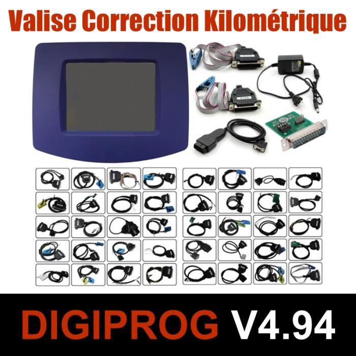 Digiprog Version 4.94 avec kit de câbles - Valise Interface de Correction kilométrique Automobile Mutlimarques / Odomètre OBD EEPROM