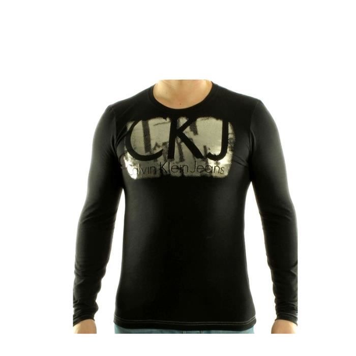 T-Shirt Calvin Klein Manches Longues pour hommes - CMP96R noir.