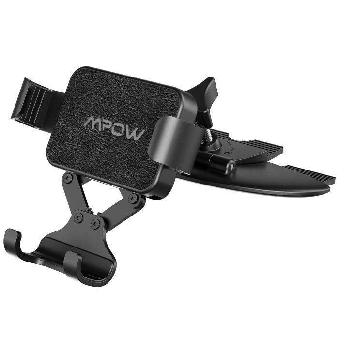 Mpow Support de Téléphone de Voiture pour CD à Fente, Gravité à Serrage Automatique, Compatible avec iPhone 12 Pro Max/Pro