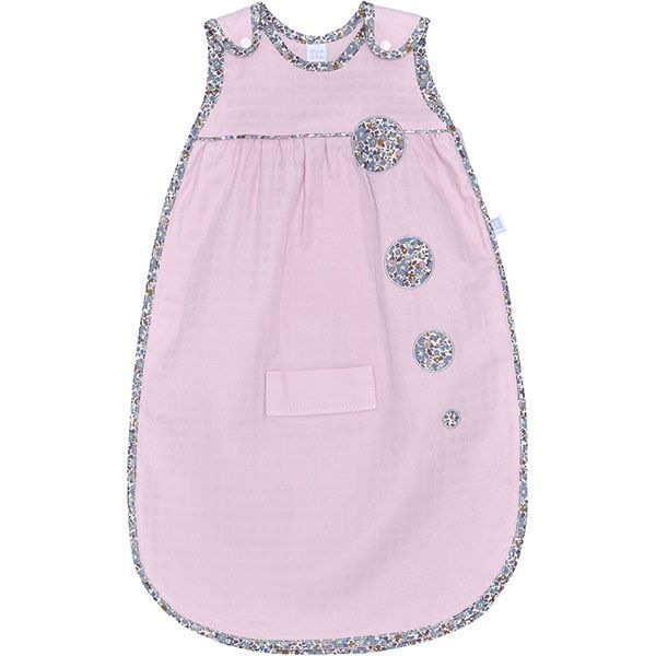 Gigoteuse fine vintage 65 cm vieux rose / liberty