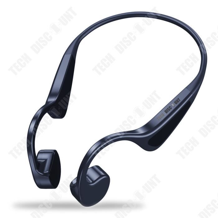 TD® Casque stéréo à conduction osseuse bleu V12 sport de course écouteurs intra-auriculaires intelligents portables bluetooth étanch