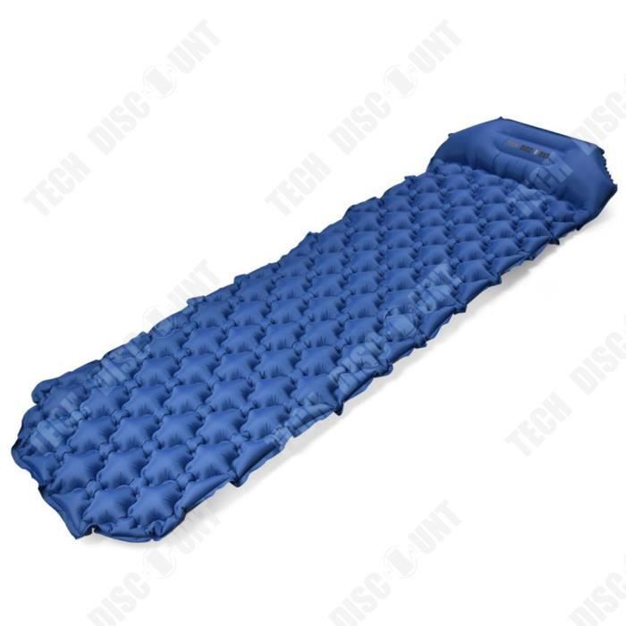 TD® Coussin de couchage de camping en plein air stockage ultra-léger coussin gonflable de plage en nylon portable étanche à l'humidi