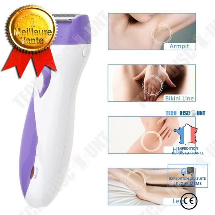 TD® Épilateur électrique rechargeable femme modèle tension bien-être épilation poils rasage près peau douce appareil soin beauté