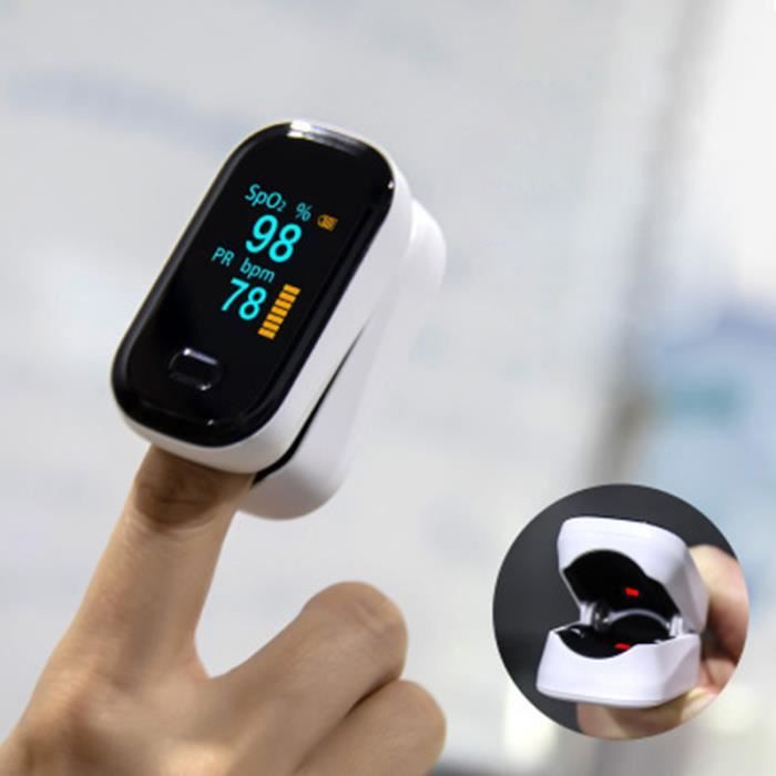 TEMPSA Clip Finger Oxymètre de Pouls Rythme Cardiaque Détecter Mètre Moniteur Doigt Impulsion d'oxygène