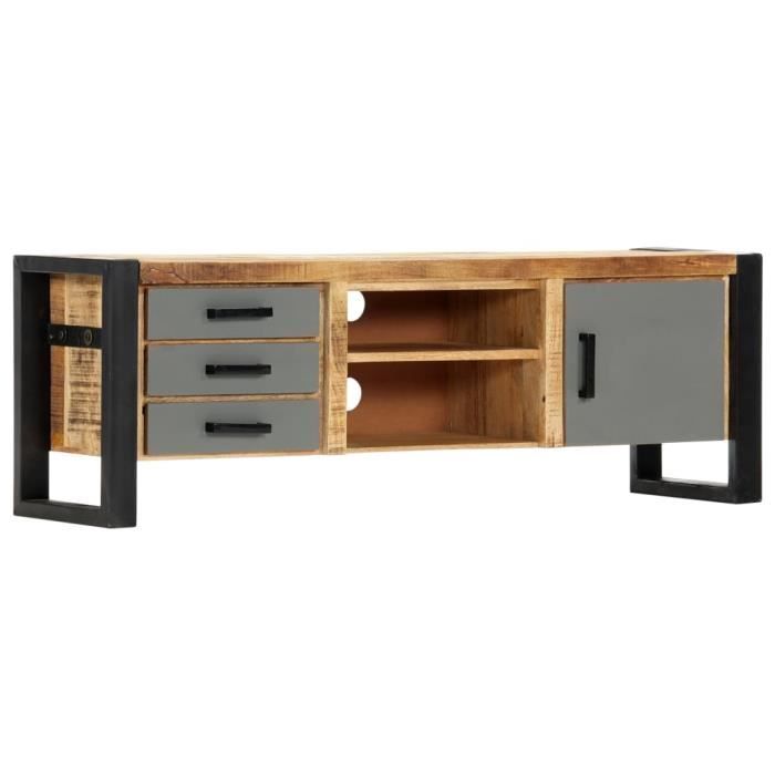 vidaXL Meuble TV 120 x 30 x 40 cm Bois massif de manguier