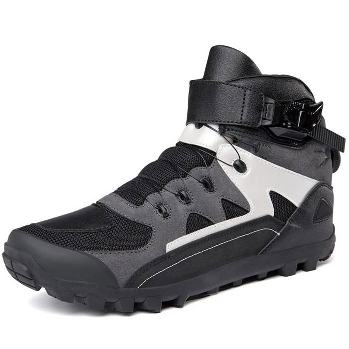 Bottes s de moto pour hommes,bottes de course de moto à rinçage élevé Bottes s de moto pour hommes,bottes de course de moto à rinçage élevé