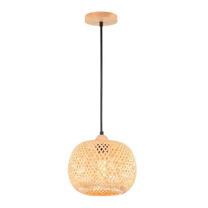 IDEGU Rétro Suspension Luminaire Industrielle - Bambou - Ø25CM