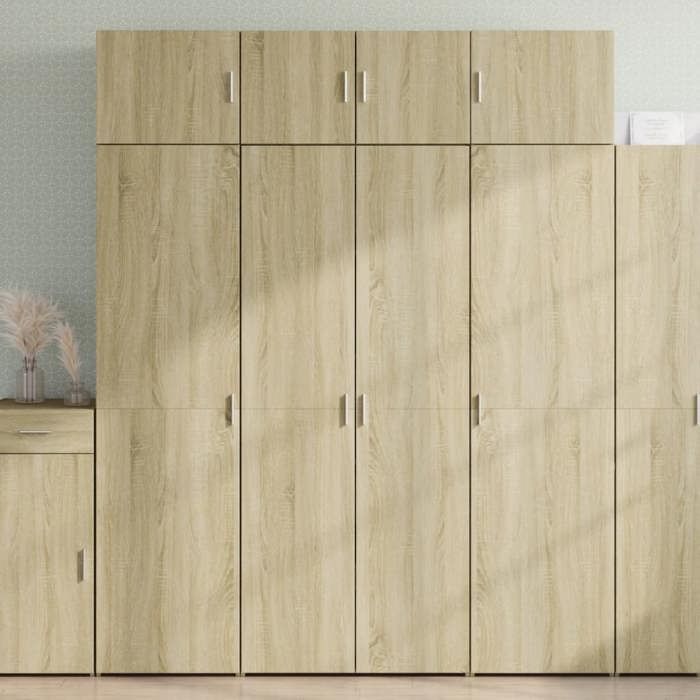 vidaXL Buffet haut chêne sonoma 80x425x185 cm bois dingénierie buffet armoire de rangement panneau latéral armoire 3281436