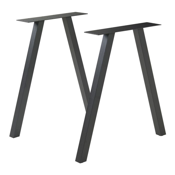 Lot de 2 pieds de table Heustreu acier 72 x 70 cm noir