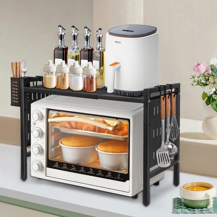 Glovios Support pour Micro Onde et Four Extensible Etagere Micro-Ondes