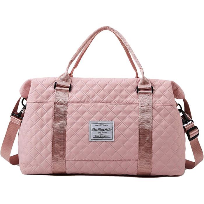 Sac de sport imperméablegrand sac de gymsac de voyage léger avec bandoulière ajustablerose PZCC
