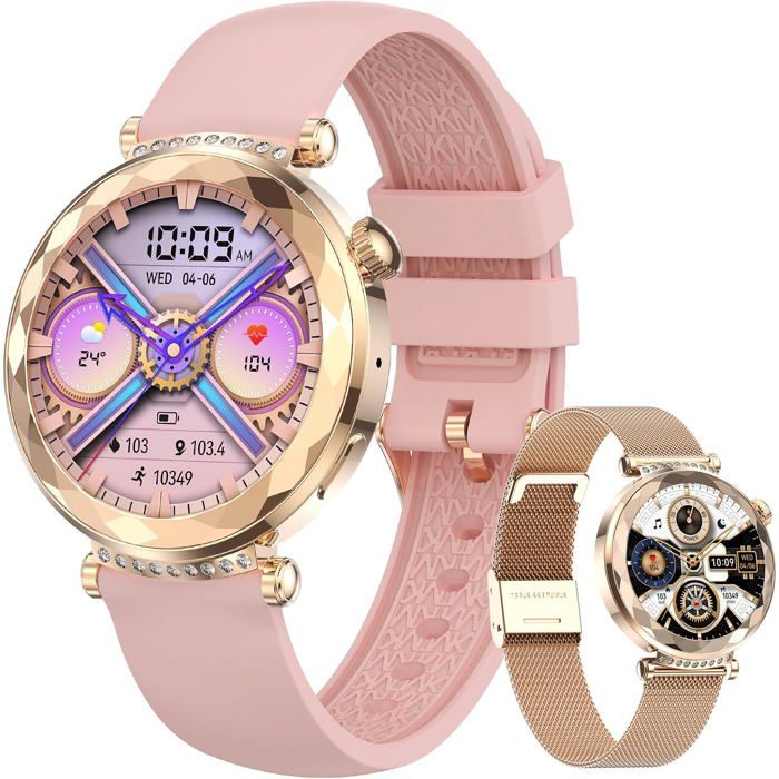 Montre Connectée Femme Moniteur Dactivité pour AndroidiOS Ecran AMOLED 119 Suivi du Cycle Féminin - vue 2