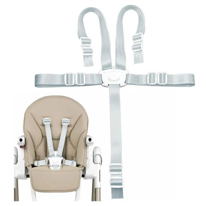 Harnais Chaise HauteSangle Chaise Haute BebeHarnais 5 Points pour PoussetteAjustable Ceinture de Sécurité pour Poussette