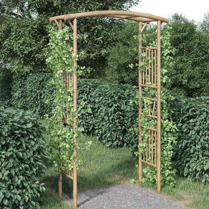 En solde Arche pour rosiers - BURKE - AVEC Base stable - Bambou 118x40x187 cm J5848