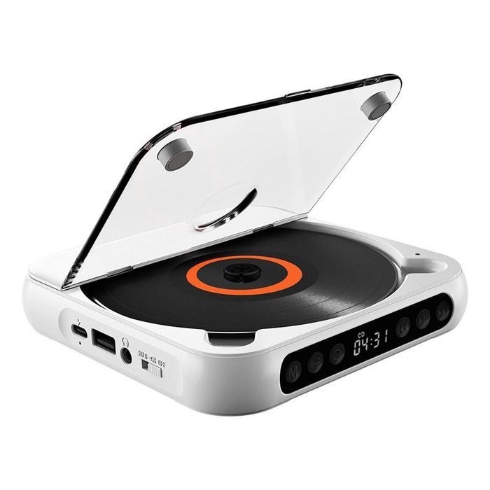 Lecteur CD Portable Bluetooth - BYTELIKE - Ultra fin - Bluetooth 5.3 - Batterie 2000mAh - Sortie AUX 3.5 mm