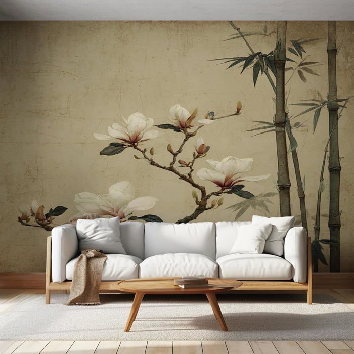 Papier Peint Panoramique style Japon Chambre Salon, Papier Peint soie ...