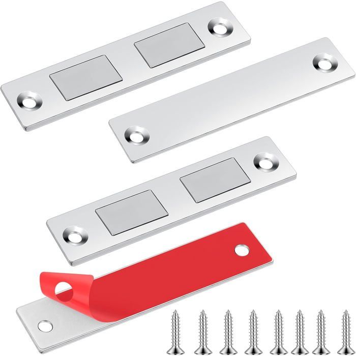 Loquet Magnétique Ultra Mince - Fermeture Sécurisée pour Placard Tiroir Armoire et Porte Coulissante