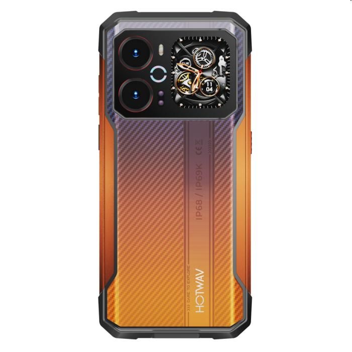 HOTWAV Cyber 18 4G Smartphone Robuste Android 16 Écran 675 HD+ 20(8+12)Go/256Go6200mAh 64MP NFC/GPS IP68 Téléphone-Orange