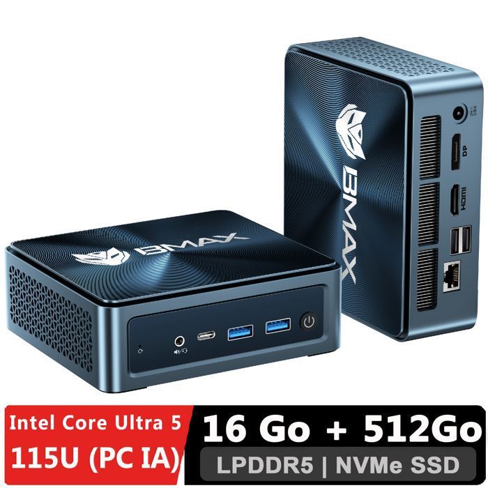 Mini PC BMAX B11 Pro Intel Core Ultra 5 LPDDR5 NVMe