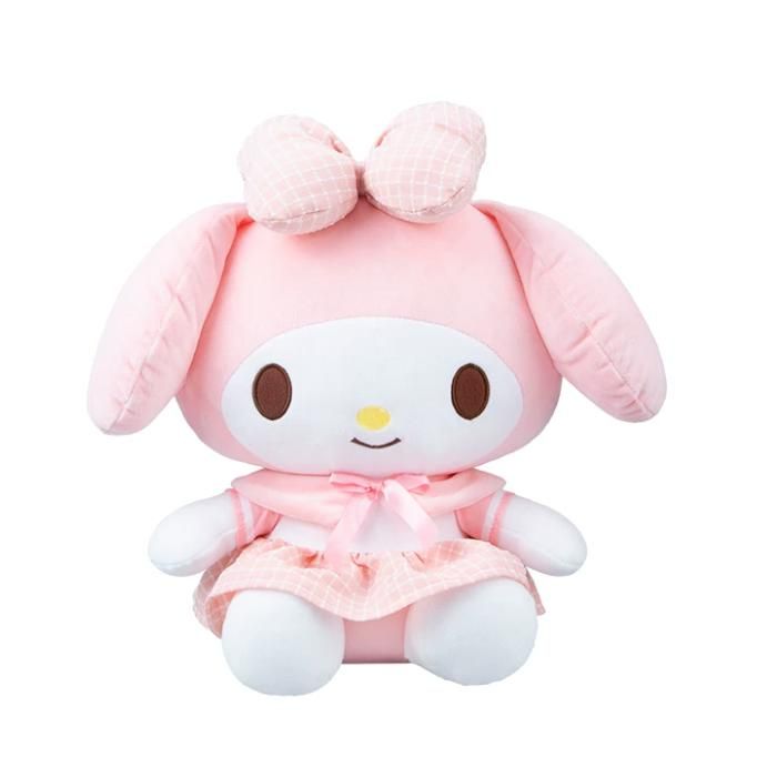 Peluche My Melody 30cm 11.81inch robe carreaux rose doudou doux déco chambre fille cadeau soft toy