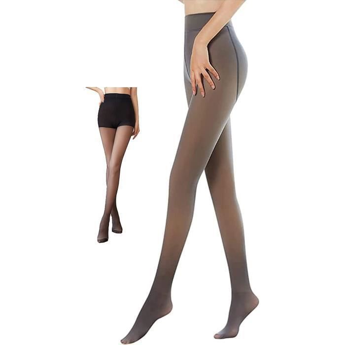 Collant femme hiver Thermiques Collan Doublé Polaire Chaud Collant Legging collant polaire femme grande taille 200g Noir