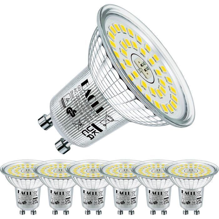 Ampoule LED GU10 lumière du jour - LEESHEN - 5000 K - 6 5 W - 790 lm - Équivalent halogène 100 W - 6 pièces