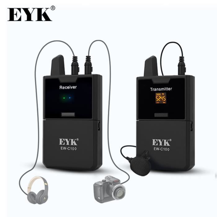 EYK EW-C100 – Microphone Lavalier sans fil avec fonction de moniteur ...