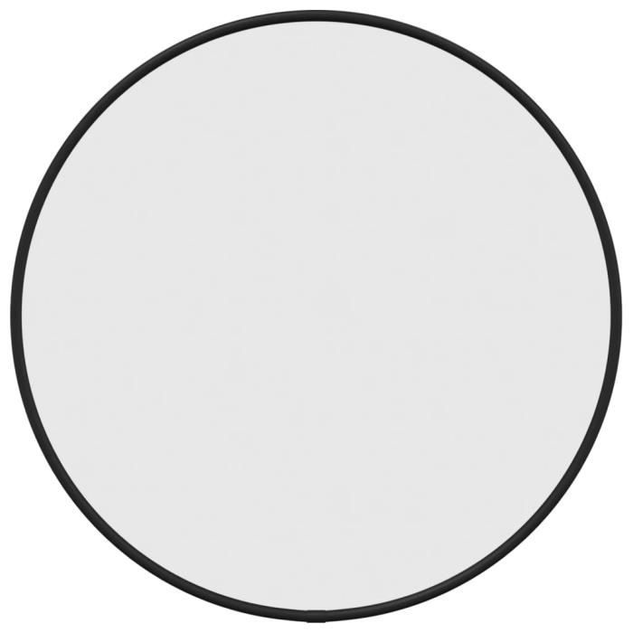 Miroir De Maquillage LED Rond 40 Cm - Éclairage Haute Luminosité, Interrupteur Tactile - Cadre Noir - Pour Coiffeuse - 10