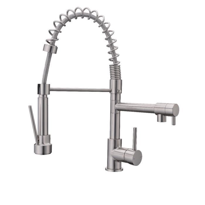 Hydros Mitigeur De Cuisine A Douchette Inox Brosse Achat
