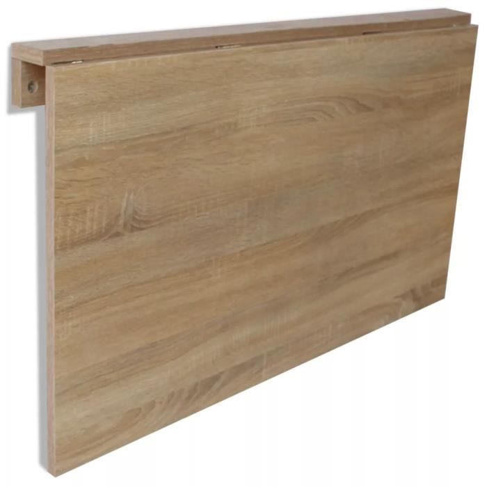 Kkmaison Table Murale Rabattable Chene En Agglomere Table De
