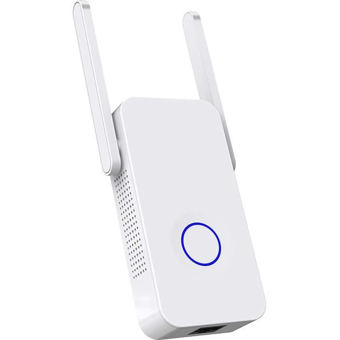 Répéteur WiFi 6 Antennes - Amplificateur Signal 12000 Sq.Ft, 2 Ports LAN - Pour Maison, Jardin, Bureau