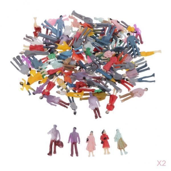 Lot De 100 Figurines Peintes échelle 1:100 HO | Personnages Passagers, Rue, Parc | Hauteur 10-19 Mm, Matériau ABS | Pour Maquettes De Train, Dioramas