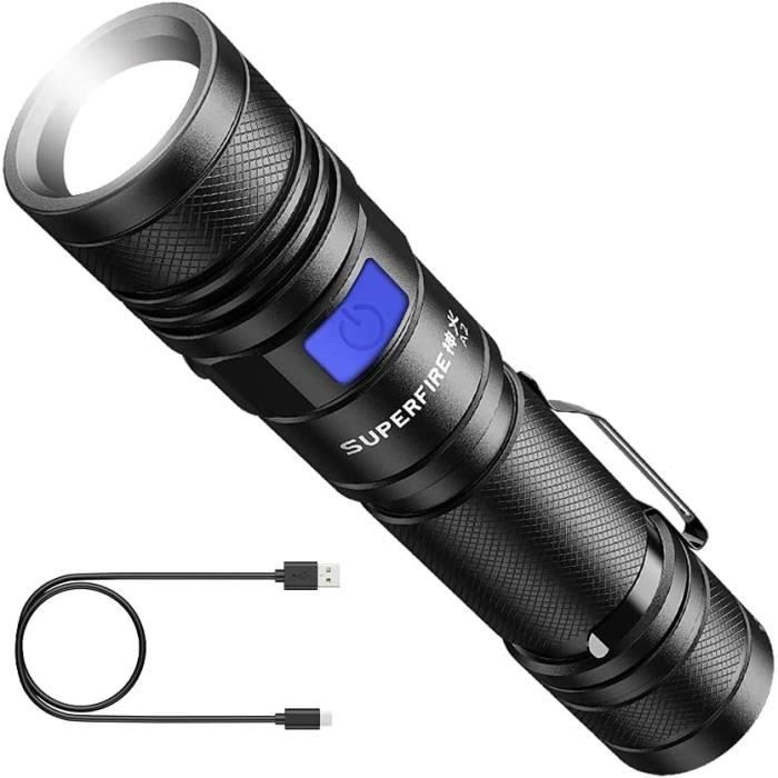 GS USB Pratique LED Puissante Lampe De Poche 3 Mod