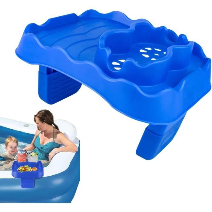Plateau Flottant Pour Piscine – Porte-Gobelet 5 Troux En Mousse Tissu, 39x39 Cm, Anti-Rayures, Utilisation Immédiate – Pour Piscine, Lac, Spa