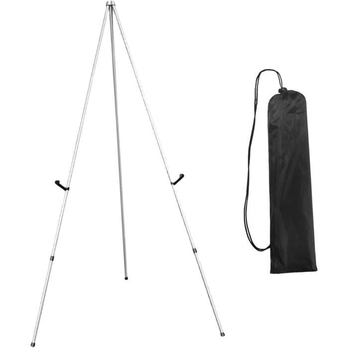 Oshhni Chevalet Trépied Télescopique En Métal – Support Présentoir Artiste Pliable, Hauteur Jusqu'à 169 Cm, Chevalet Tableaux Blanc Portable Chevalet Métal Pliable