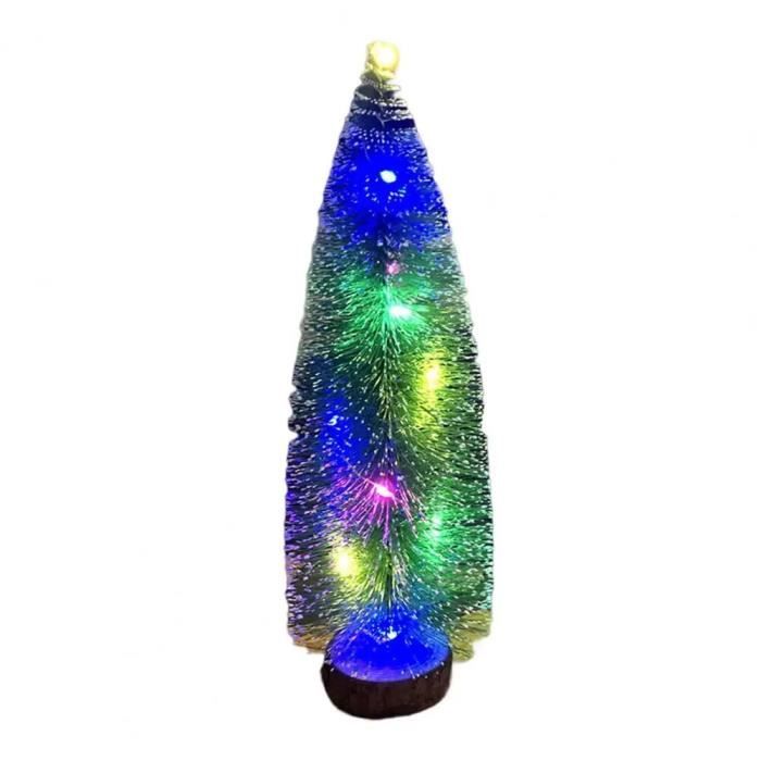 Mini sapin de Noël Élpré4.2 vert avec lumières LED,base en bois,arbre