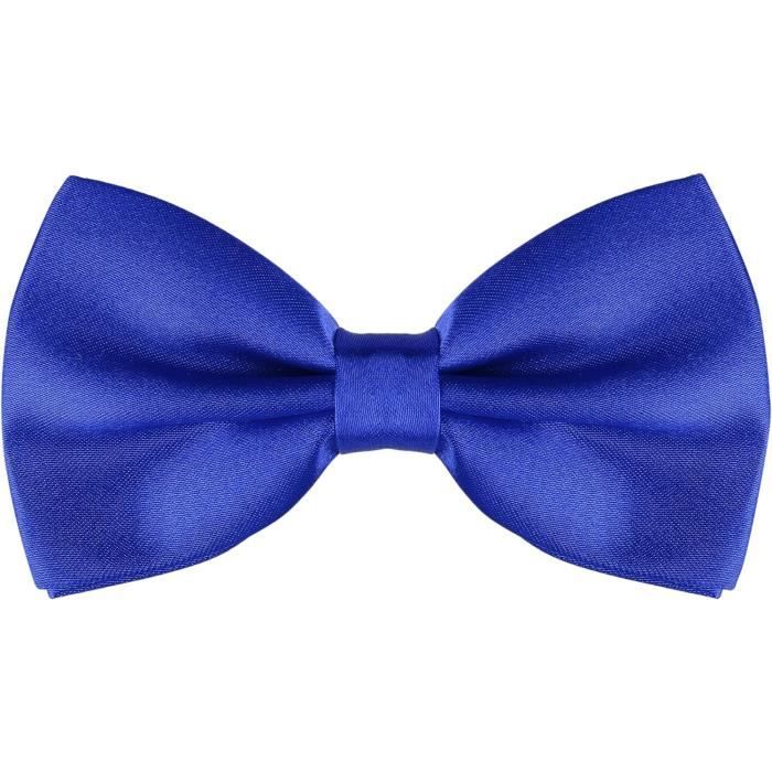 Nœud Papillon En Cachemire Bleu - Fait Main, Style Vintage Années 70, Pré-noué Réglable
