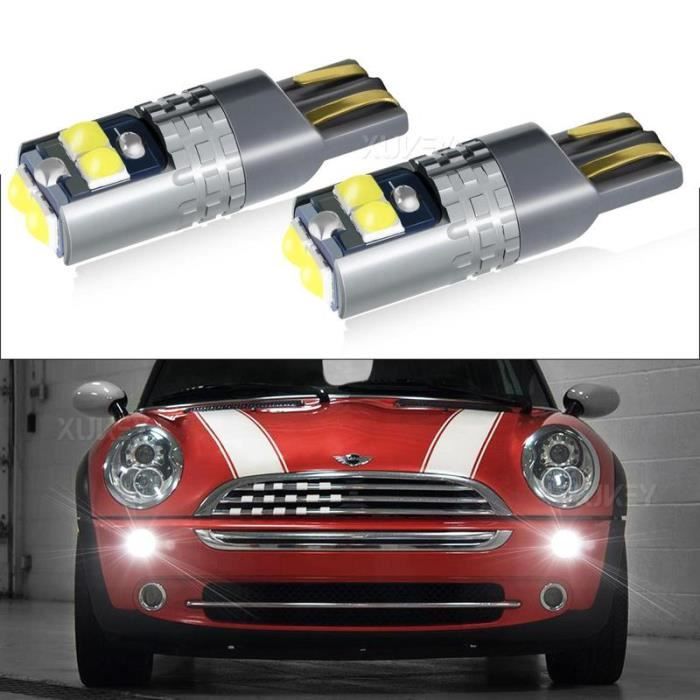Ampoules de feux de stationnement latéraux LED au xénon, Canbus 12V, pour BMW Mini Cooper R50 R53 R52 F54 F55 F56 R55 R56