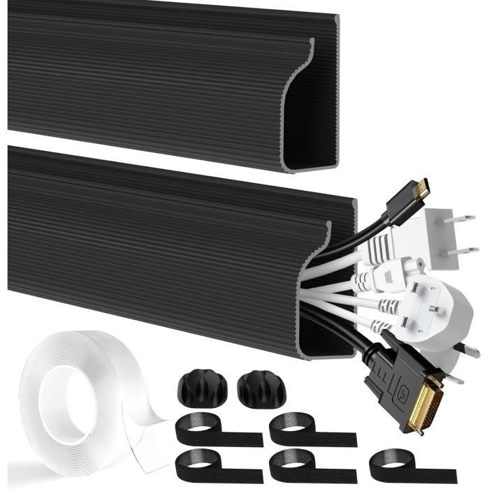 Duronic CM1DM SR Conduit de câbles Goulotte de 130 cm pour Ranger câbles Ajustable et Flexible Idéal pour sécuriser câbles USB ethernet et Alimentation et éviter Tout Accident main image 1