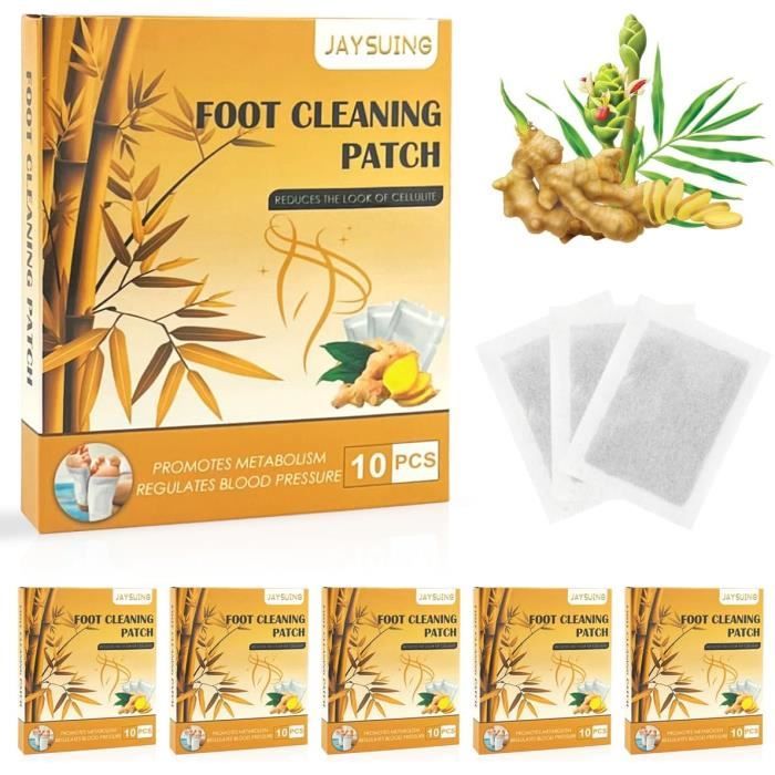 100 Patchs Detox Pieds Aux Herbes Naturelles - Semelles Confort, Arch Type Haute