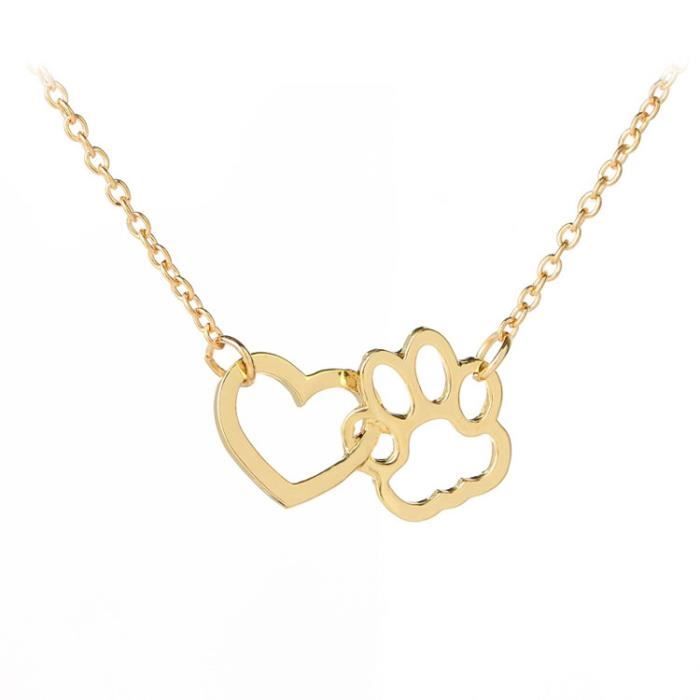 Femmes Animal Amant animal pied Chat Chien Paw Print Collier Pendentif Chaîne meilleur ami Femmes Animal Amant animal pied Chat Chien Paw Print Collier Pendentif Chaîne meilleur ami