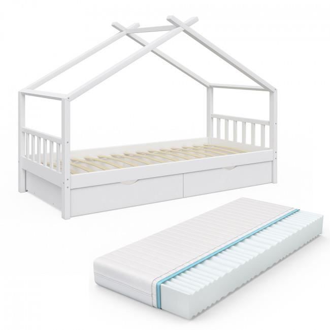 Lit Bebe Avec Tiroirs Sommier A Lattes Et Matelas Cdiscount Maison