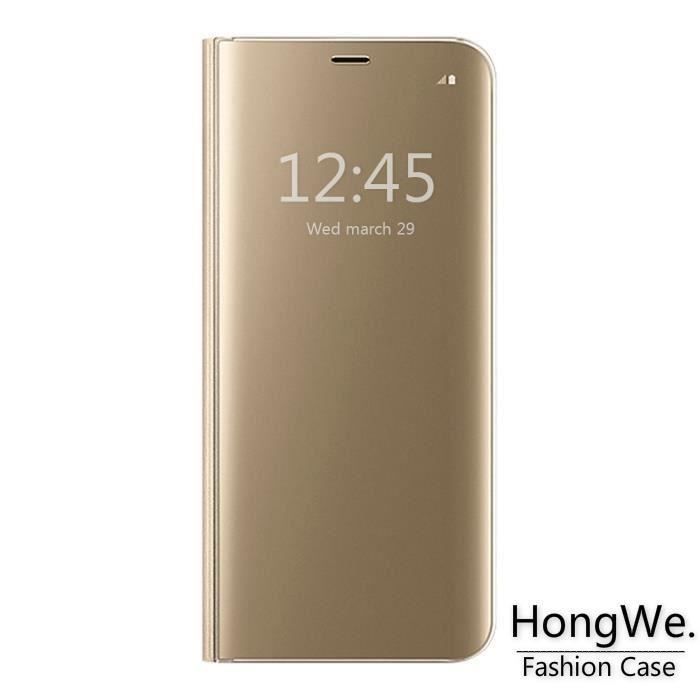 Coque Smart Cover Avec Miroir Intégré Wigento - Protection 360°, Compatible Samsung, Xiaomi, Honor