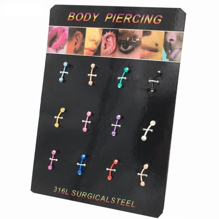 Piercings Arcade Oeil De Chat Boules Lot De 12 Multicolore Cdiscount Au Quotidien