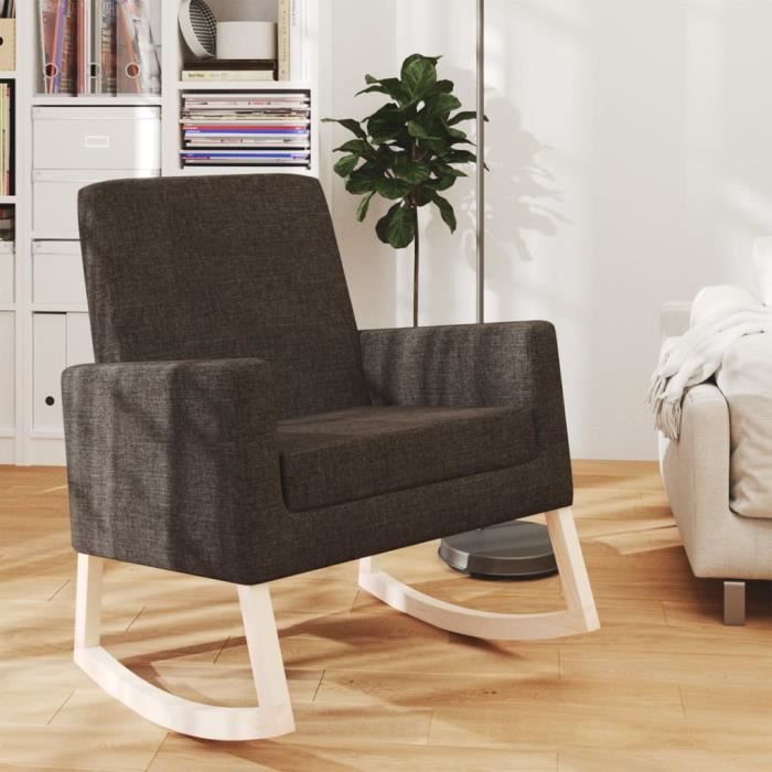 fauteuil à bascule-chaise tv de salon best-home - contemporain - marron foncé tissu