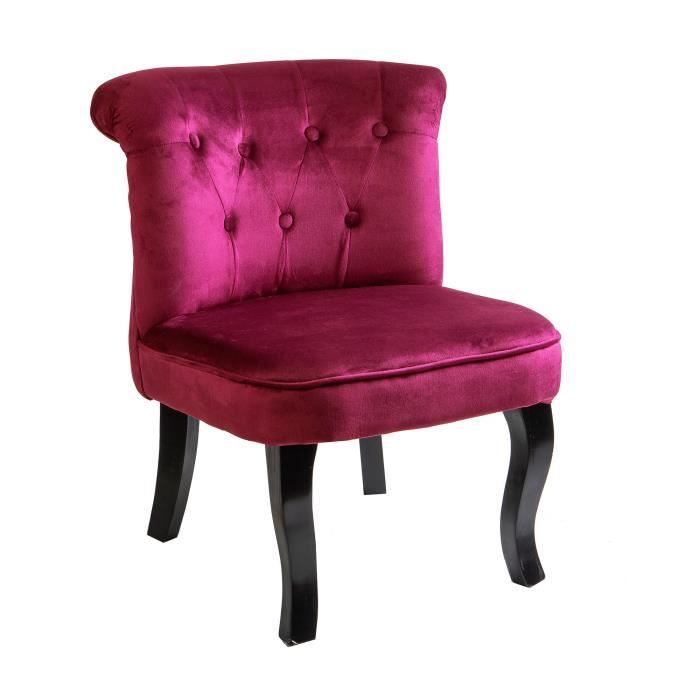 fauteuil crapaud en velours fuchsia toady cdiscount maison